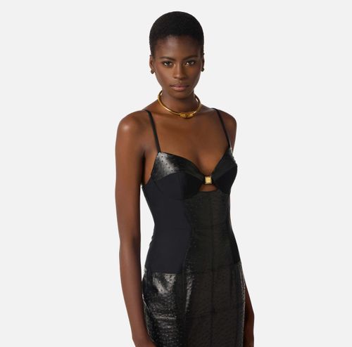 Dress with ostrich print