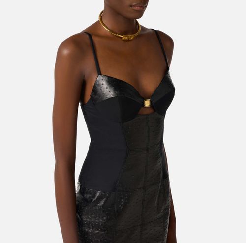 Dress with ostrich print