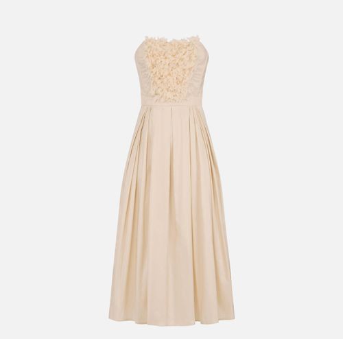 Ottoman dress with 3D floral embroideries