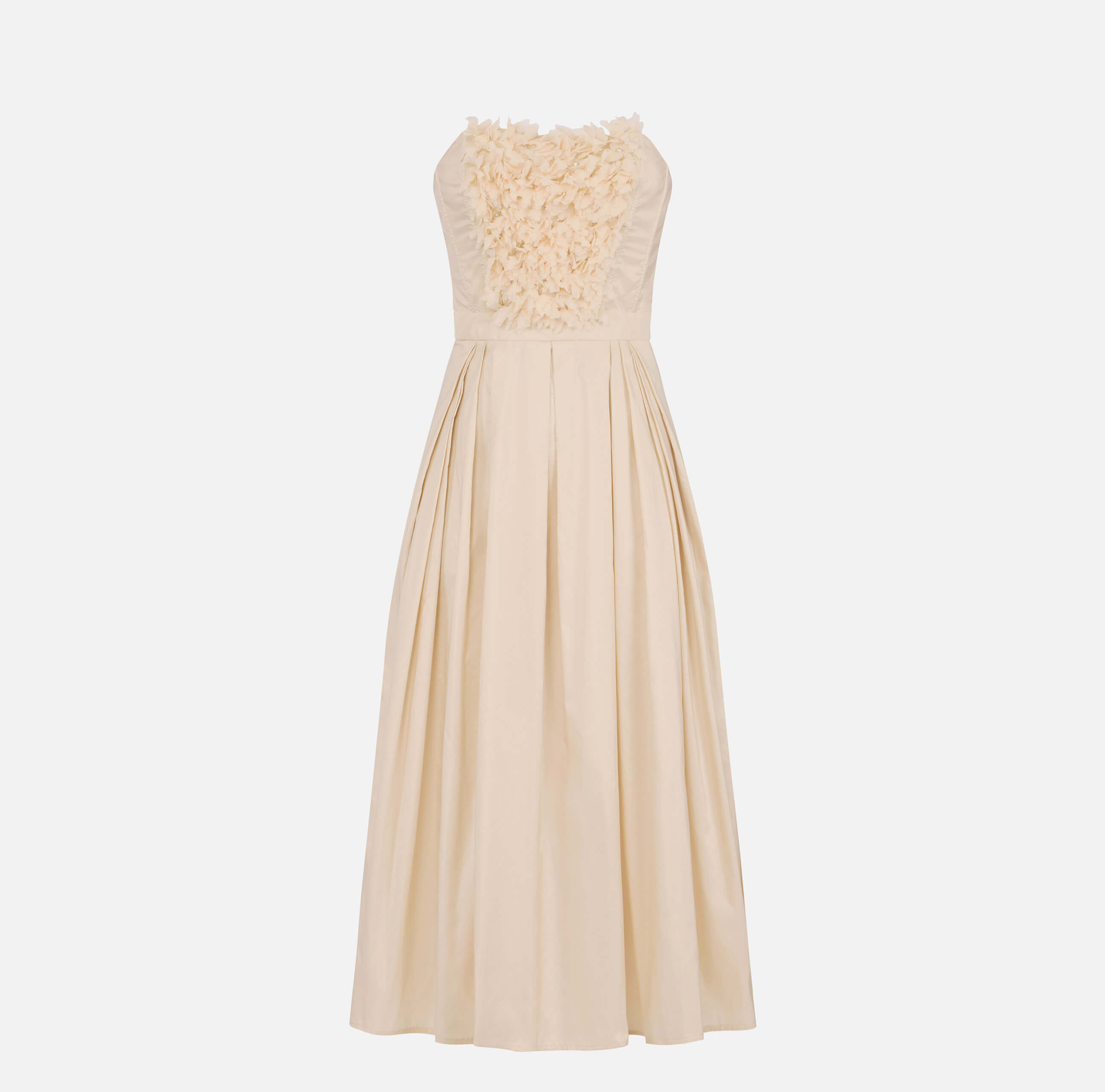 Ottoman dress with 3D floral embroideries