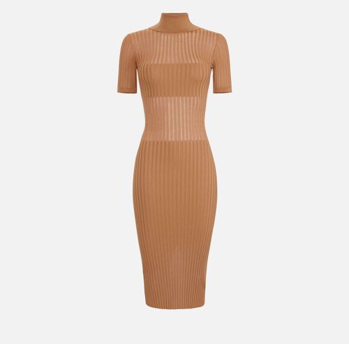 Knit dress with transparency details