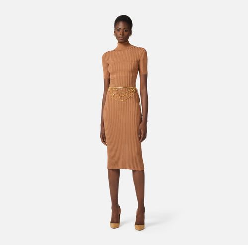 Knit dress with transparency details