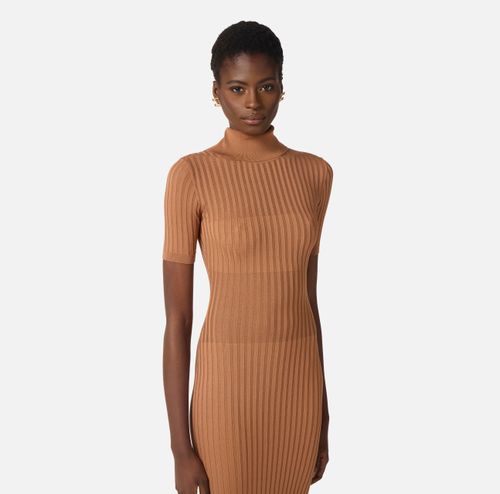 Knit dress with transparency details