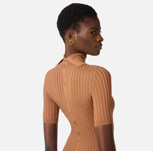 Knit dress with transparency details
