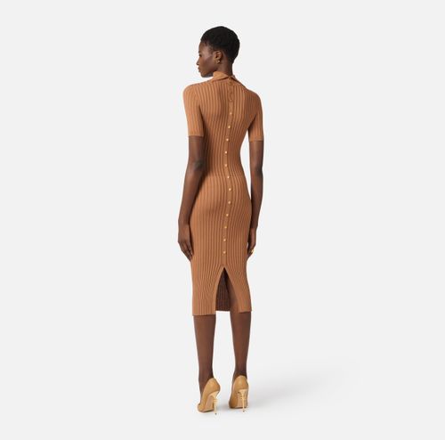 Knit dress with transparency details