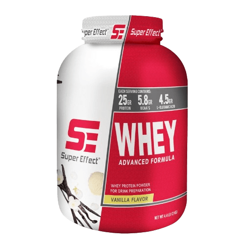 אבקת חלבון WHEY בטעם וניל | 25 גרם חלבון | 5.8 גרם חומצות אמינו | 4.5 גרם חומצה ל-גלוטמין | 2 ק"ג | כשר חלבי | סופר אפקט Super Effect