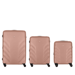 סט 3 מזוודות קשיחות יוקרתיות ואיכותיות MOTION PINK wenger swiss