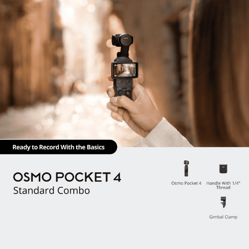 מצלמה עם מייצב מובנה DJI Osmo Pocket 4 Standard Comboברפאלי - refali.co.il