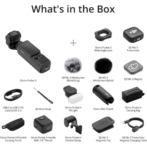מצלמה עם מייצב מובנה DJI Osmo Pocket 4 Creator Combo