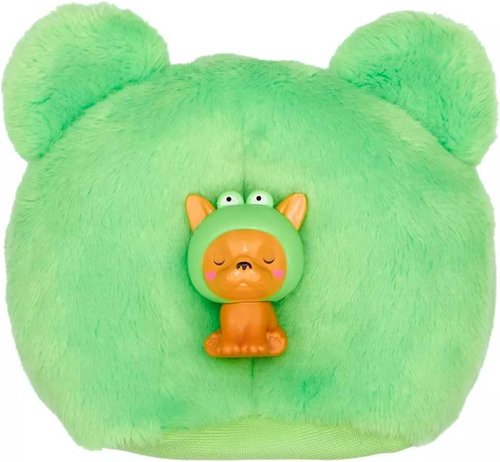 בובת ברבי סדרת Cutie עם תחפושת כלבלב צפרדע פרוותית ו 10 הפתעות וחיית מחמד
