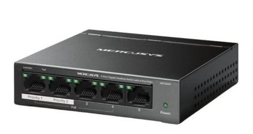 מתג שולחני Mercusys 5 Ports 10/100/1000Mbps 4-Port PoE+ MS105GP