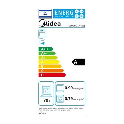 תנור בנוי שחור כפרי 70 ליטר Midea 65M90M1 6694 