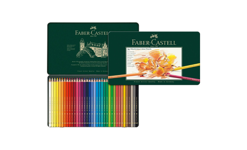 סט 36 עפרונות Polycromos במארז פח Faber Castell