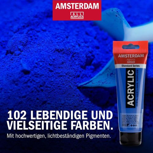סט 90 צבעי אקריליק AMSTERDAM, שפורפרות 20 מ