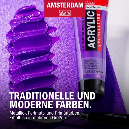 סט 90 צבעי אקריליק AMSTERDAM, שפורפרות 20 מ