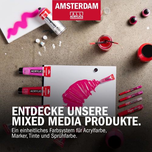 סט 90 צבעי אקריליק AMSTERDAM, שפורפרות 20 מ