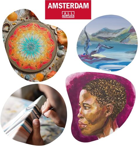 סט 90 צבעי אקריליק AMSTERDAM, שפורפרות 20 מ