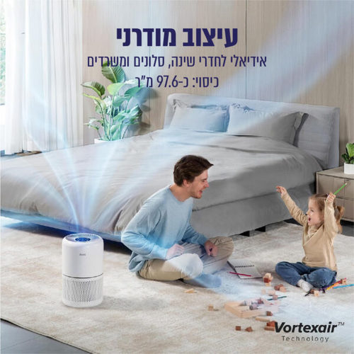 מטהר אוויר חכם Levoit Core 300S - צבע לבן שנתיים אחריות ע