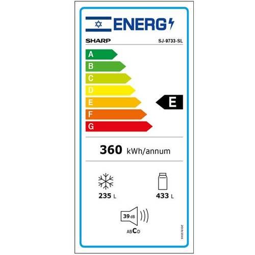 מקרר 5 דלתות 661 ליטר Sharp SJ-9730-GL זכוכית שמפניה שארפ