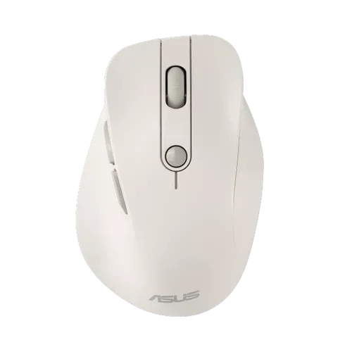עכבר אלחוטי ASUS Wireless Mouse MD105 Bluetooth 2.4Ghz - צבע לבן חלבי