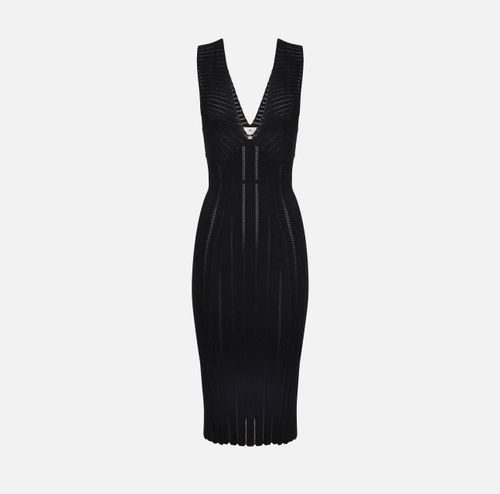 Knit openwork dress