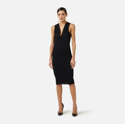 Knit openwork dress