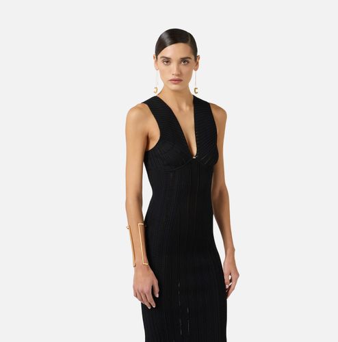 Knit openwork dress