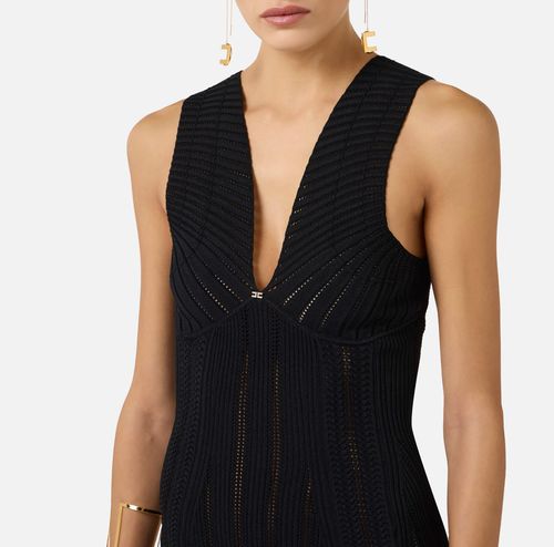 Knit openwork dress
