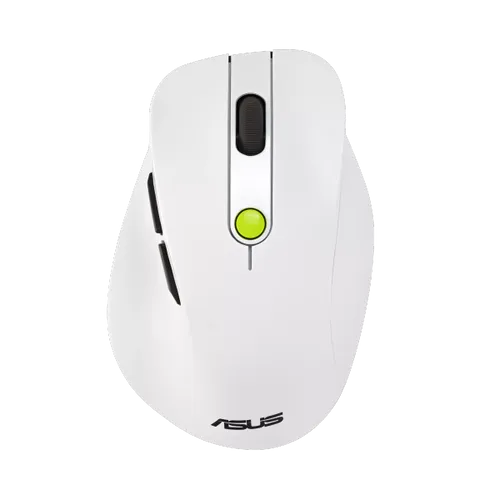 עכבר אלחוטי ASUS Wireless Mouse MD105 Bluetooth 2.4Ghz - צבע לבן ירוק שחור