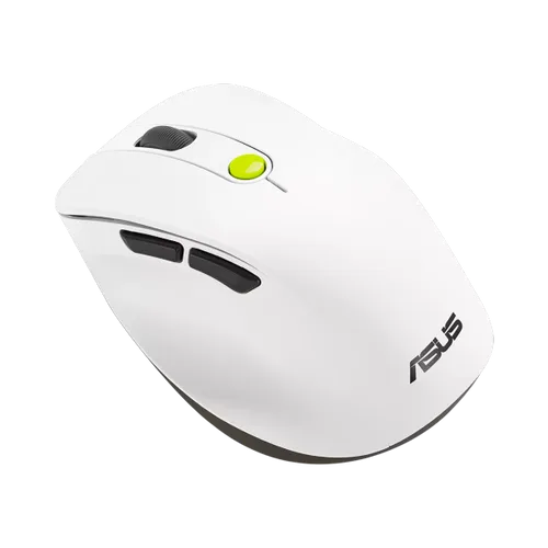 עכבר אלחוטי ASUS Wireless Mouse MD105 Bluetooth 2.4Ghz - צבע לבן ירוק שחור