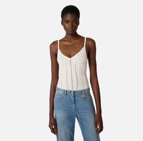 Knit openwork bodysuit