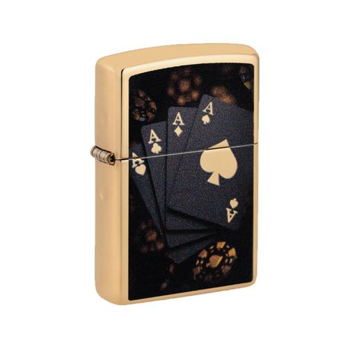 מצית זיפו אסים רקע זהב - ZIPPO