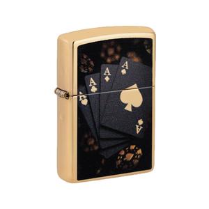 מצית זיפו אסים רקע זהב - ZIPPO