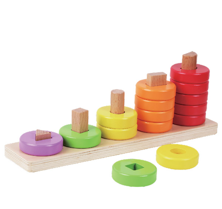 לוח ספירת טבעות מעץ לילדים Pit Toys
