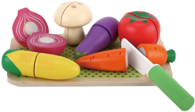 משטח חיתוך ירקות מעץ לילדים Pit Toys