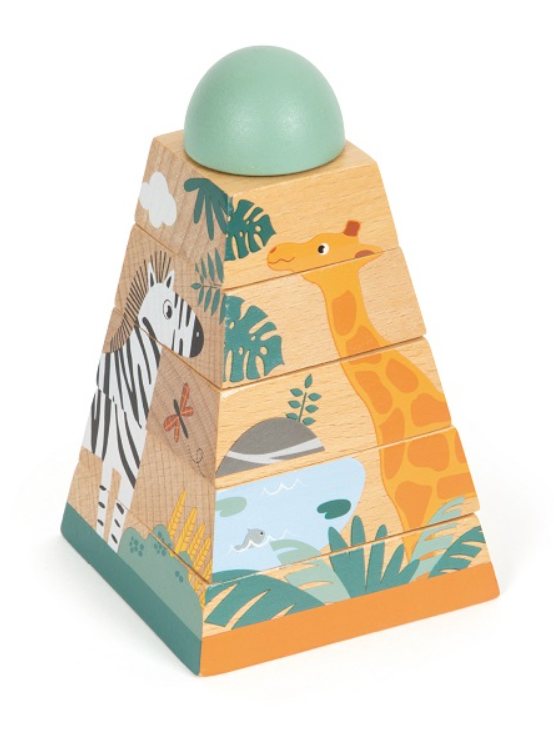 פירמידת ספארי מעץ לילדים Pit Toys