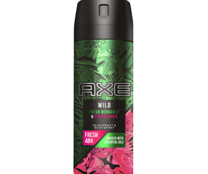 WILD - AXE - דאודורנט בודי ספריי לגבר בניחוח פרש ברגמוט ופינק פפר