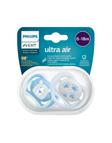 זוג מוצצים אבנט אולטרה AVENT ULTRA | לגילאים 6-18 חודשים |