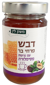 דבש פרחי בר עם נגיעות פסיפלורה - משק לין 380 גרם