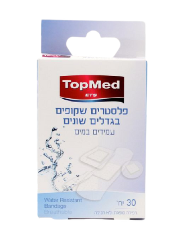 פלסטרים שקופים בגדלים שונים עמידים במים 30 יח'