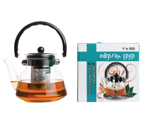 קנקן תה וקפה | ניתן להשתמש בגז וכירה | עמיד באש ישירה  | 800 מ"ל 