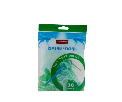 קיסמי שיניים עם חוט דנטלי כפול  | 36 יח' | TOP MED