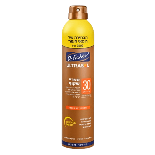 אולטרסול | ספרי שקוף | 30 SPF | הגנה מהשמש | 300 מ