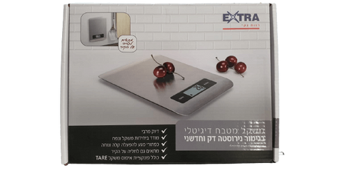 משקל מטבח דיגיטלי | בגימור נירוסטה דק וחדשני |
