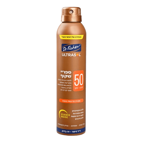 אולטרסול | ספריי רציף שקוף | SPF50 | מכיל 200 מ