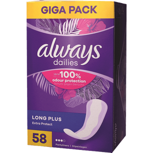 מגני תחתון לונג פלוס עם ניחוח | 58 יחידות | always dailies Long Plus Extra Protect |