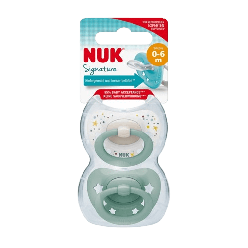 זוג מוצצי נוק סיגנטור NUK Signature | סיליקון 0-6 חודשים | כחולים | נוק | NUK