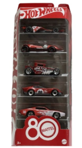 מארס 5 מכוניות הוט ווילס HOT WHEELS יום הולדת 80 למאטל