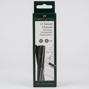 12 מקלות פחם טבעי 5-8 FABER CASTELL 