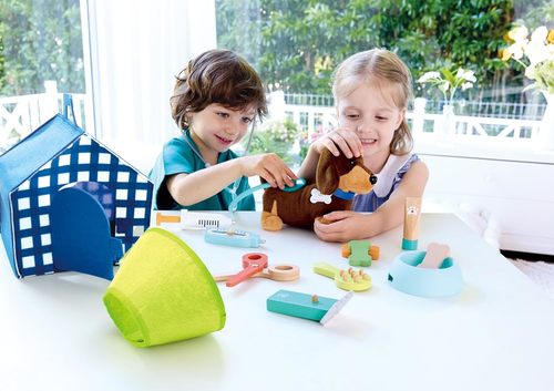 ערכת וטרינר עם כלבלב למשחק דמיון, טיפול ואהבה